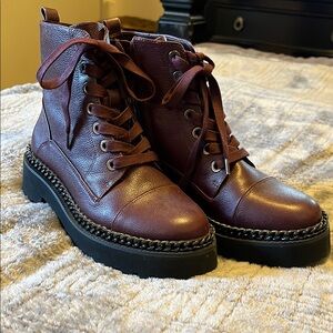 Women's Burgundy Vince Camuto Leather Boots